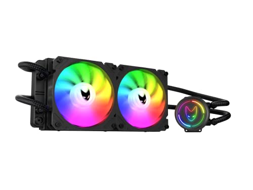 Oversteel - ZIRCON Flüssigkeitskühlung 240mm RGB, 2x PWM Lüfter 120mm RGB, TDP 200W, Kompatibel mit Intel und AMD AM4, Farbe Schwarz von Oversteel