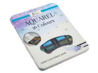 Aquarellset in Metallbox, 36 Farben + Wasserpinsel, Pinsel und Skizzenstift von Øvrige