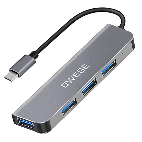 USB C Hub,USB C Adapter USB C Docking Station,USB-C Hub 4-Port USB 3.0 Geeignet für MacBook, Mac Pro/Mini, iMac, Surface Pro, XPS, Notebook PC and More Type C Devices Laptop | Space Gray… von Owege