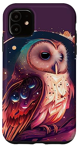 Hülle für iPhone 11 Nette Eule Himmlische Elemente Illustration von Owl Celestial Merch