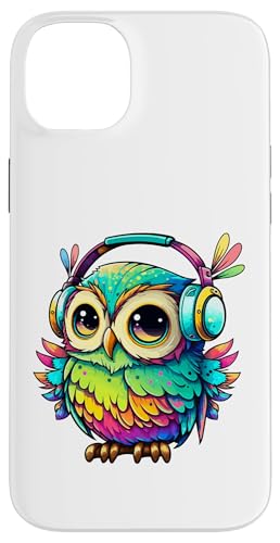 Eulen-Kopfhörer, bunte Eule, Geschenke für Eulenliebhaber, Eulenliebhaber Hülle für iPhone 14 Plus Eulen-Kopfhörer, bunte Eule, Geschenke für Eulenliebhaber, Eulenliebhaber Hülle für iPhone 14 Plus von Owl Headphones Colorful Modern Tees