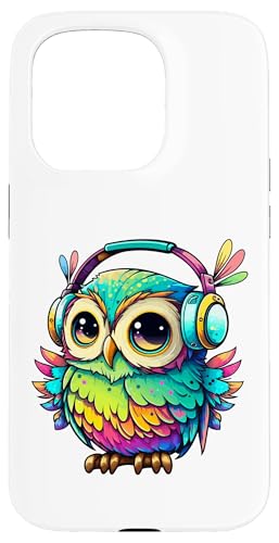 Eulen-Kopfhörer, bunte Eule, Geschenke für Eulenliebhaber, Eulenliebhaber Hülle für iPhone 15 Pro Eulen-Kopfhörer, bunte Eule, Geschenke für Eulenliebhaber, Eulenliebhaber Hülle für iPhone 15 Pro von Owl Headphones Colorful Modern Tees