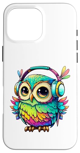 Eulen-Kopfhörer, bunte Eule, Geschenke für Eulenliebhaber, Eulenliebhaber Hülle für iPhone 16 Pro Max Eulen-Kopfhörer, bunte Eule, Geschenke für Eulenliebhaber, Eulenliebhaber Hülle für iPhone 16 Pro Max von Owl Headphones Colorful Modern Tees