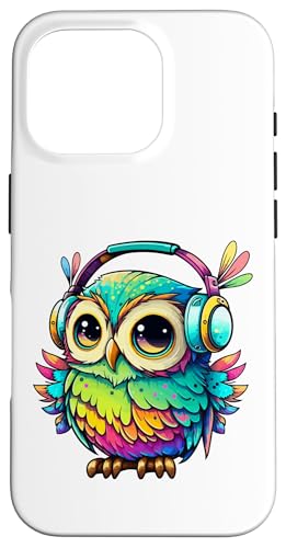 Eulen-Kopfhörer, bunte Eule, Geschenke für Eulenliebhaber, Eulenliebhaber Hülle für iPhone 16 Pro Eulen-Kopfhörer, bunte Eule, Geschenke für Eulenliebhaber, Eulenliebhaber Hülle für iPhone 16 Pro von Owl Headphones Colorful Modern Tees