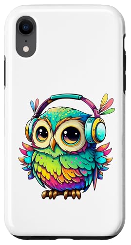 Eulen-Kopfhörer, bunte Eule, Geschenke für Eulenliebhaber, Eulenliebhaber Hülle für iPhone XR Eulen-Kopfhörer, bunte Eule, Geschenke für Eulenliebhaber, Eulenliebhaber Hülle für iPhone XR von Owl Headphones Colorful Modern Tees