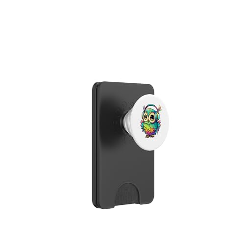 Eulen-Kopfhörer, bunte Eule, Geschenke für Eulenliebhaber, Eulenliebhaber PopSockets PopWallet für MagSafe Eulen-Kopfhörer, bunte Eule, Geschenke für Eulenliebhaber, Eulenliebhaber PopSockets PopWallet für MagSafe von Owl Headphones Colorful Modern Tees