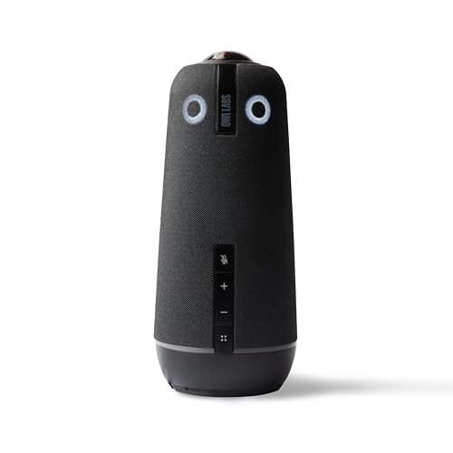 Meeting Owl 4+ 360-Grad, 4K Smart Videokonferenzkamera, Mikrofon und Lautsprecher (automatischer Lautsprecher-Fokus, Smart Zooming und Rauschunterdrückung) von Owl Labs