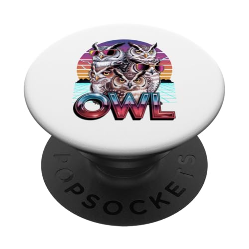 90s Vintage Eule Eulen PopSockets Klebender PopGrip 90s Vintage Eule Eulen PopSockets Klebender PopGrip von Owls Lover Gifts