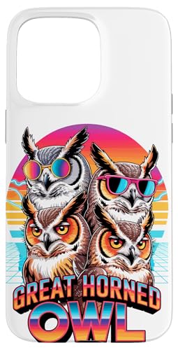90s Vintage Great Horned Owl Owls Hülle für iPhone 15 Pro Max 90s Vintage Great Horned Owl Owls Hülle für iPhone 15 Pro Max von Owls Lover Gifts