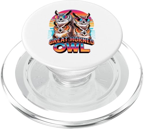 90s Vintage Great Horned Owl Owls PopSockets PopGrip für MagSafe 90s Vintage Great Horned Owl Owls PopSockets PopGrip für MagSafe von Owls Lover Gifts