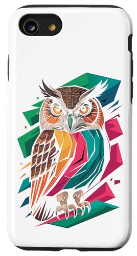Abstract Art Eule Eulen Hülle für iPhone SE (2020) / 7 / 8 von Owls Lover Gifts