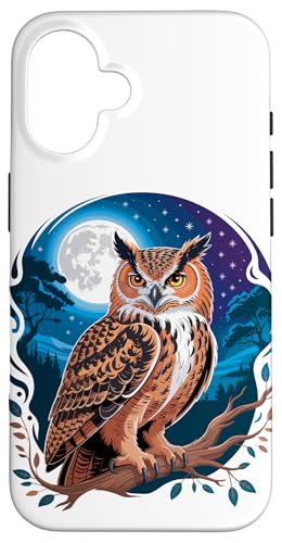 Moonlight Forest Eule Eulen Hülle für iPhone 16 Moonlight Forest Eule Eulen Hülle für iPhone 16 von Owls Lover Gifts