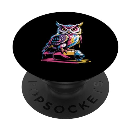 Paint Art Eule Eulen PopSockets Klebender PopGrip Paint Art Eule Eulen PopSockets Klebender PopGrip von Owls Lover Gifts