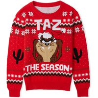 Taz the Season Christmas Kids Knitted Jumper Red - M von Own Brand