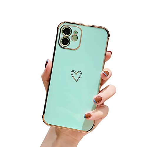 Ownest Handyhülle Kompatibel mit iPhone 11 Hülle Cute Gold Herz Design Girls Luxus Muster Weich TPU für Frauen Mädchen Slim Stoßfest Schutzhülle für iPhone 11- Lila- Grün- M von Ownest