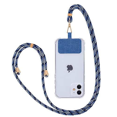 Ownest Handykette mit Phone Lanyard für Universale Handykette für Phone Lanyard für Hülle mit Kordel Nylon Handyband Zum Umhängen Schlüsselband, Kompatibel mit Allen Smartphones Hülle - Blau von Ownest