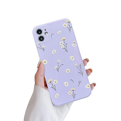 Ownest Kompatibel mit iPhone 11 Hülle, Gänseblümchen Blumen Muster Silikon Floral für Frauen Mädchen Weiche TPU Anti-Kratz Schutzhülle - Lila von Ownest