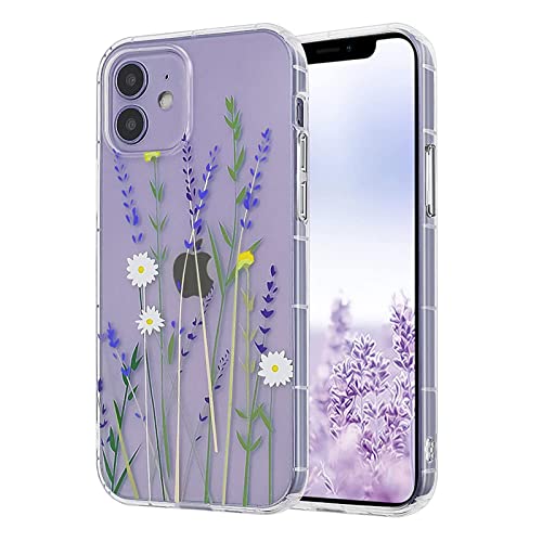 Ownest Kompatibel mit iPhone 11 Hülle,Blumen Transparent Back 3D Floral und Mädchen Frau Weich Silikon TPU Bumper Schutzhülle Case für iPhone 11-(Lila) von Ownest