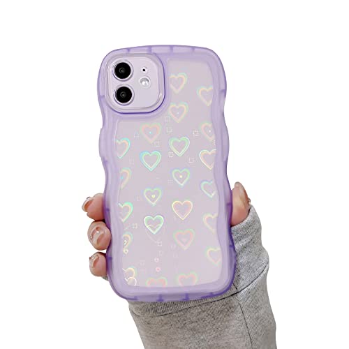 Ownest Kompatibel mit iPhone 11 Hülle Aesthetic Glitzer Laser Love Herzen Transparent Handyhülle Silikon Soft TPU Girls Pailletten Design Case - Lila Ownest Kompatibel mit iPhone 11 Hülle Aesthetic Glitzer Laser Love Herzen Transparent Handyhülle Silikon Soft TPU Girls Pailletten Design Case - Lila von Ownest