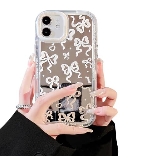 Ownest Kompatibel mit iPhone 11 Hülle Cute Glitter Bow Mirror Spiegel Aesthetic Süßes Design Handyhülle Frauen Mädchen Teen Girls Schutzhülle Phone Case - Silber von Ownest