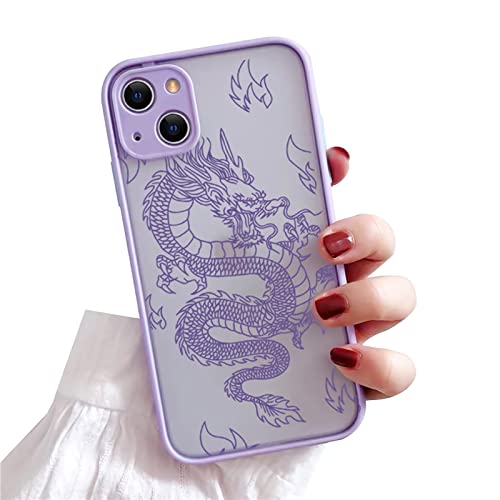 Ownest Kompatibel mit iPhone 13 / iPhone 14 Hülle Mode Aesthetic Drache Cartoon Süßes Design Muster Silikon Transparent Cover Matt PC Hardcase Anti-kratzt Schutzhülle -Lila Drachen-NH Ownest Kompatibel mit iPhone 13 / iPhone 14 Hülle Mode Aesthetic Drache Cartoon Süßes Design Muster Silikon Transparent Cover Matt PC Hardcase Anti-kratzt Schutzhülle -Lila Drachen-NH von Ownest