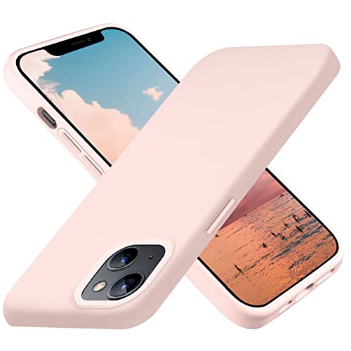Ownest Kompatible iPhone 13 Hülle, iPhone 14 Hülle Liquid Silikon Handyhülle iPhone 13 Schutzhülle Ultra Slim Case mit Weiche Microfiber Handy Hülle für iPhone 13/ iPhone 14 6,1 Zoll-Pink Sand von Ownest