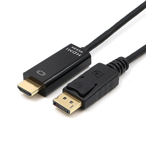 4K DisplayPort auf HDMI Kabel - 1,8 m, HDMI DisplayPort 4K Stecker auf Stecker, vergoldete Kontakte für Lenovo, HP, DELL, AMD, NVIDIA von Ownkim