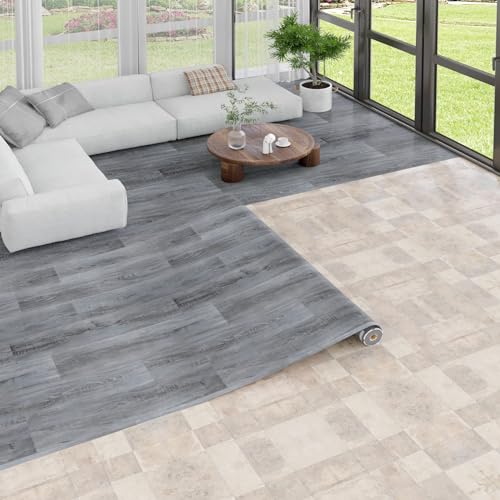Oxdigi PVC-Boden Holzoptik Vinylboden für Wohnzimmer, Küche, Balkon, Wohnwagen, Abstellraum, Zuschneidbar Vinyl-Fußböden Wasserdichter Fußbodenbelag Dunkelgrau Oxdigi PVC-Boden Holzoptik Vinylboden für Wohnzimmer, Küche, Balkon, Wohnwagen, Abstellraum, Zuschneidbar Vinyl-Fußböden Wasserdichter Fußbodenbelag Dunkelgrau von Oxdigi
