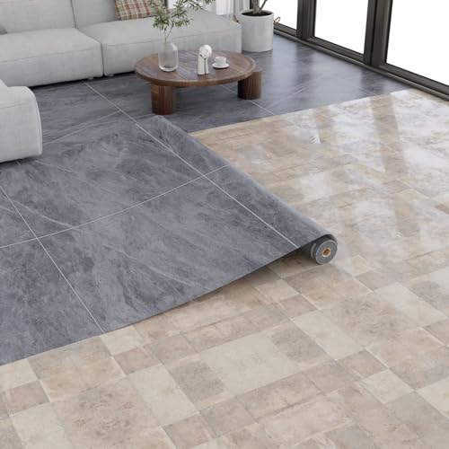 Oxdigi PVC-Boden Marmoroptik Vinylboden für Wohnzimmer, Küche, Balkon, Wohnwagen, Abstellraum, Zuschneidbar Vinyl-Fußböden Wasserdichter Fußbodenbelag Oxdigi PVC-Boden Marmoroptik Vinylboden für Wohnzimmer, Küche, Balkon, Wohnwagen, Abstellraum, Zuschneidbar Vinyl-Fußböden Wasserdichter Fußbodenbelag von Oxdigi