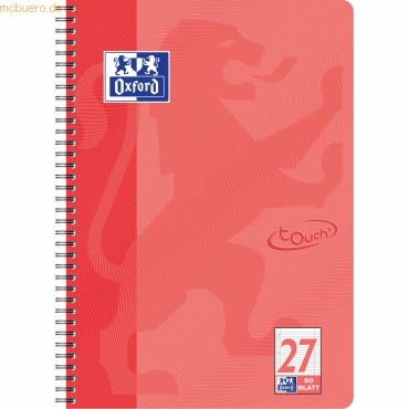 10 x Oxford Collegeblock Touch A4+ liniert 80 Blatt Optik-Paper korall 10 x Oxford Collegeblock Touch A4+ liniert 80 Blatt Optik-Paper korall von Oxford
