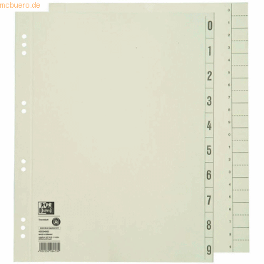 100 x Oxford Trennblatt A4 Kraftkarton (RC) 230 g/qm chamois von Oxford
