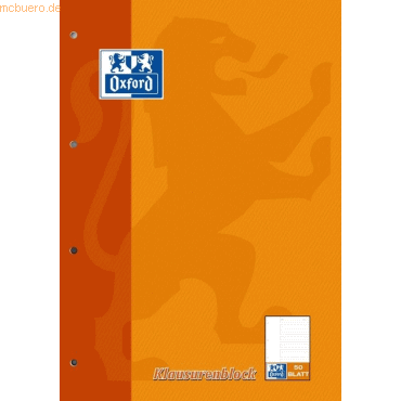 5 x Oxford Klausurenblock A4 50 Blatt liniert mit breitem Rand 5 x Oxford Klausurenblock A4 50 Blatt liniert mit breitem Rand von Oxford