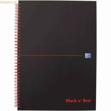 5 x Oxford Spiralbuch Office Black 'n Red A5 liniert 8 mm 70 Blatt 90 von Oxford