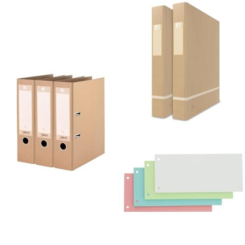 Bundle of Oxford Ordner A4, 8 cm breit,3 Stück + Oxford Ringbuch A4, 35 mm breit, 2 Ringe-Ø25mm, gut für die Umwelt, 2 Stück + Oxford Trennstreifen, aus Karton, gelocht, 190 g/m², 4 Farben, 100 Stück Bundle of Oxford Ordner A4, 8 cm breit,3 Stück + Oxford Ringbuch A4, 35 mm breit, 2 Ringe-Ø25mm, gut für die Umwelt, 2 Stück + Oxford Trennstreifen, aus Karton, gelocht, 190 g/m², 4 Farben, 100 Stück von Oxford