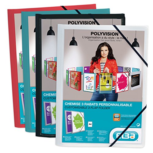 Elba Polyvision Gummizugmappe aus Polypropylen, blickdicht, verschiedene Farben von Oxford
