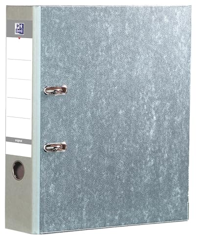 OXFORD 20 Stück Ordner Smart Original A4XL, Rücken 80 mm, 2 D-Ringe, Deckblatt aus recyceltem Papier, Grau OXFORD 20 Stück Ordner Smart Original A4XL, Rücken 80 mm, 2 D-Ringe, Deckblatt aus recyceltem Papier, Grau von Oxford