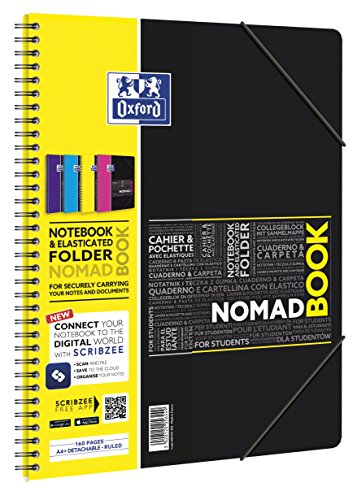 OXFORD 400037403 Nomadbook Studium 5er Pack mit 4 Farben Digitaler Collegeblock A4 liniert 80 Blatt von Oxford