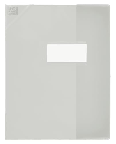OXFORD 50 Heftumschläge 17 x 22 cm mit Klappe Lesezeichen Strong Line PVC transparent 15/100, farblos von Oxford