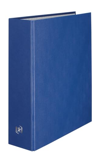 OXFORD Balacron Ordner A4XL, Rücken 80 mm, 4 D-Ringe, Umschlag mit Karteneinband aus PVC, Marineblau, 10 Stück von Oxford