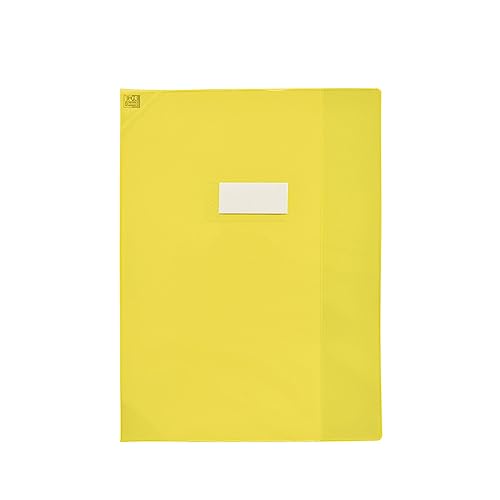 OXFORD STRONG LINE Heftumschlag 24 x 32 cm mit Lasche und Lesezeichen, transluzent PVC 15/100, gelb von Oxford