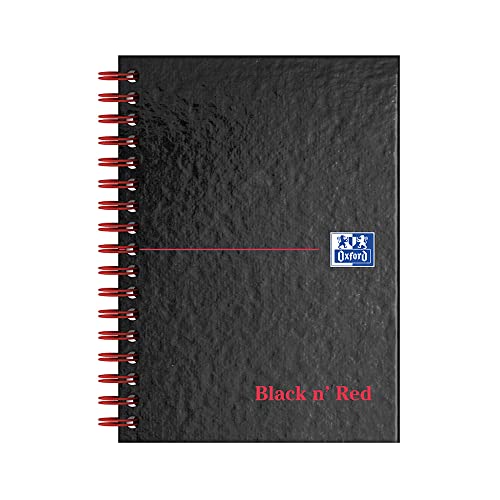 Oxford „Black n‘ Red“-Notizbuch, A6, Hardcover, Draht-gebunden 1 Stück A6 Schwarz von Oxford