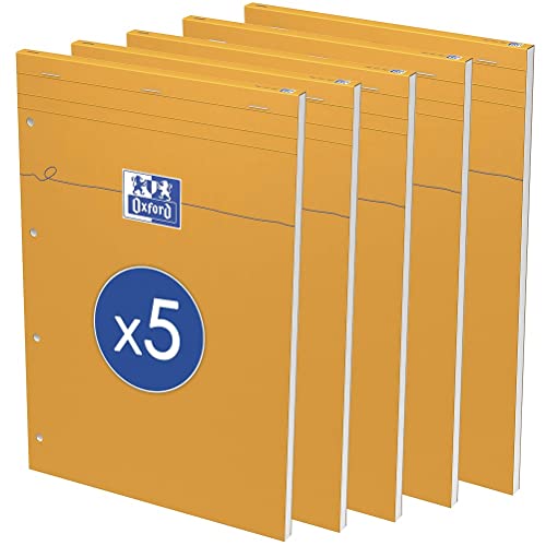 Oxford 100106292 Notizblock - Everyday A4+, blanko, 80 Blatt, 80 g/m², 5-er Pack, orange von Oxford