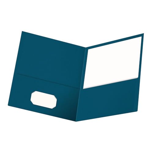 Oxford 57502EE Doppeltaschen-Ordner, strukturiertes Papier, Briefgröße, blau, für 100 Blatt, 25 Stück von Oxford