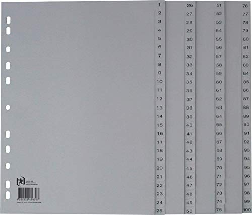 Oxford A4 Kunststoff-Register, 100-teilig, ohne Deckblatt, grau Oxford A4 Kunststoff-Register, 100-teilig, ohne Deckblatt, grau von Oxford