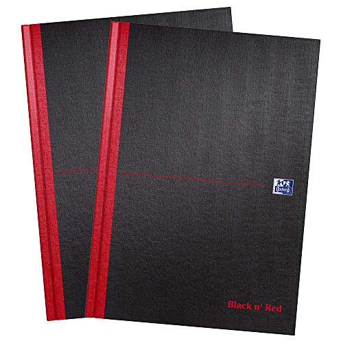 Oxford Black n' Red, A4 Notizbuch Hardcover, gebunden, liniert, 2 Stück von Oxford