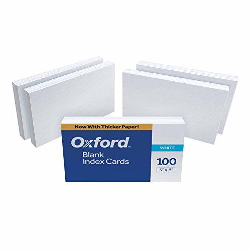 Oxford Blank Index Cards, 5" x 8", White, 500 Cards (5 Packs of 100) (50) von Oxford
