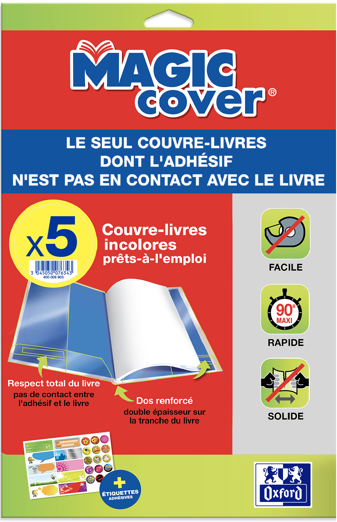 Oxford Buchschoner , Magic Cover, , Inhalt: 5 Blatt von Oxford