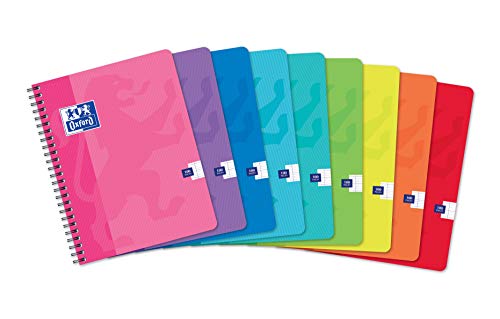 Oxford Color Life Notizbücher, 17 x 22 cm, große Karos, 100 Seiten, Einband, Karten, verschiedene Farben, 60 Stück von Oxford
