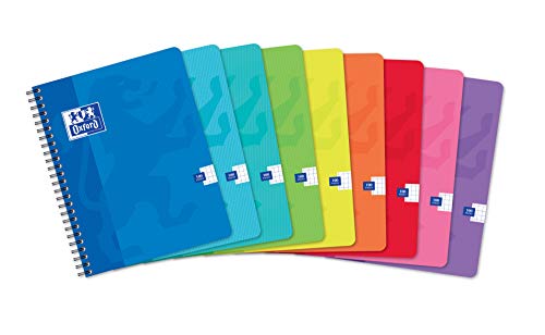 Oxford Color Life Notizbücher, 17 x 22 cm, kleine Karos, 5 mm, 100 Seiten, Einband, Karten, verschiedene Farben, 60 Stück von Oxford