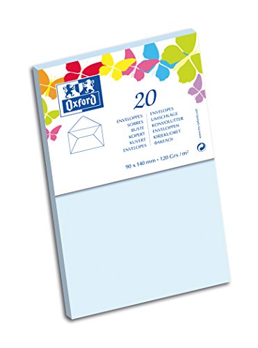 Oxford Correspondance Briefumschläge, Visitenkartenformat, Himmelblau, 10 Stück von Oxford